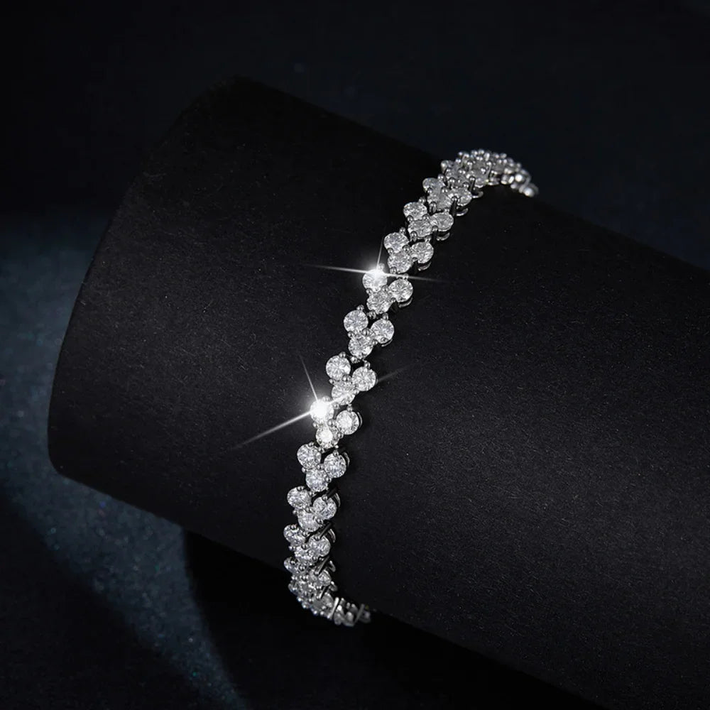 Damen-Tennisarmband mit Moissanit aus Sterlingsilber