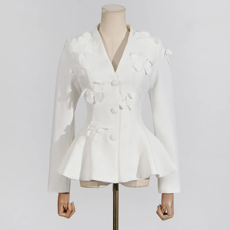 Elegantes Damen-Kleid mit Reverskragen, langen Ärmeln und Patchwork-Design – figurbetont und mit Diamantmuster.