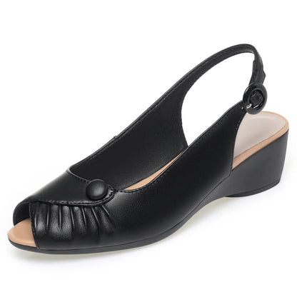 AIYUQI 2025, neue frauen sandalen Keil ferse fisch mund weibliche schuhe Große größe one-strap sandalen frauen