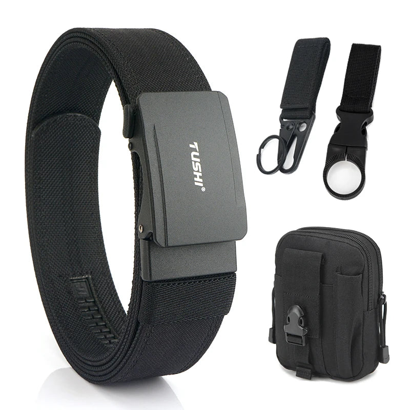 Herren-Gürtel aus Nylon mit Metall-Automatik-Schnalle für Outdoor IPSC Alltag und Freizeit
