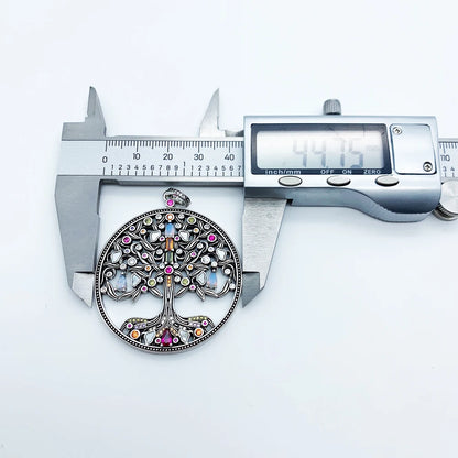 Damen-Charm-Anhänger bunter Baum Böhmen Sommer aus Sterlingsilber