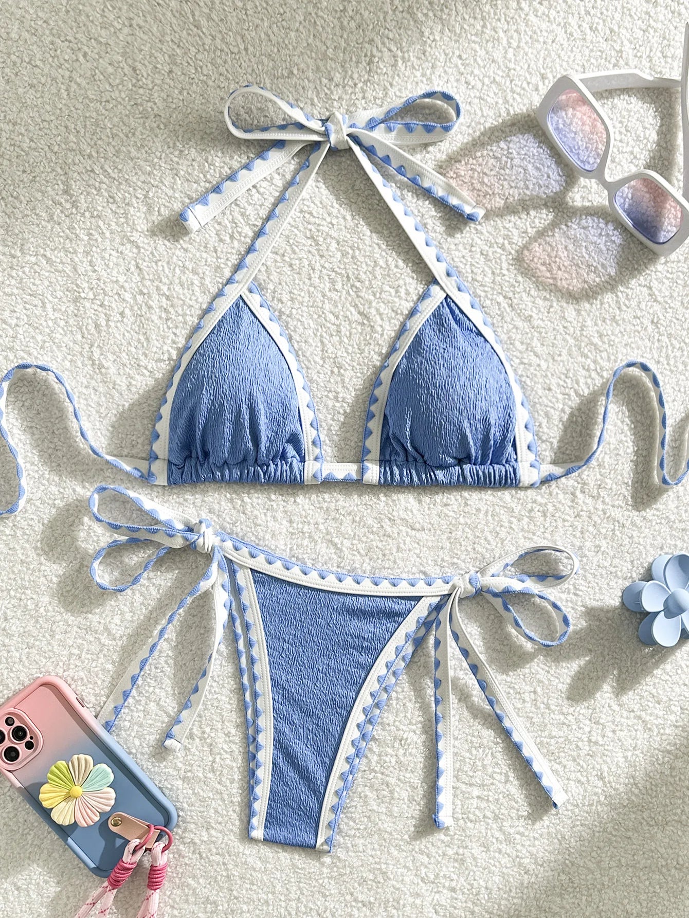 Verführerisches Damen-Bikini-Set in Unifarben – ideal für Strand und Pool