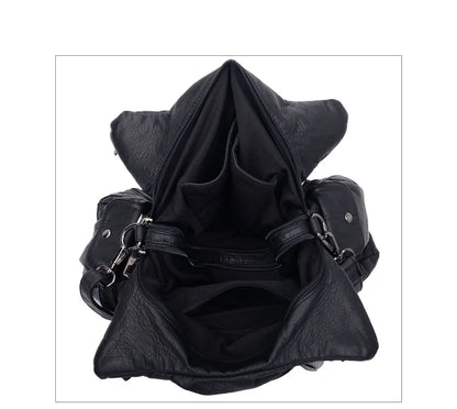 Damen-Hobo-Tasche aus Vintage-Leder mit verstellbarem Tragegurt und Mehrfachtaschen
