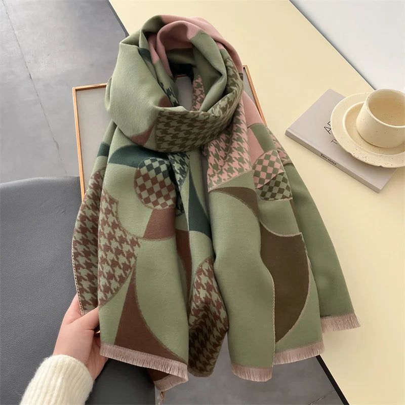 Damen Winterschal Kaschmir Pashmina Design warm Wickelschal Halstuch Bandana B