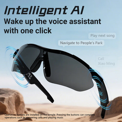 LIGE Smart Bluetooth 5.4 Brille zum Musikhören, Telefonanrufe, Radfahren, Sport, Kopfhörer, UV-Schutz, Sonnenbrille für Männer und Frauen