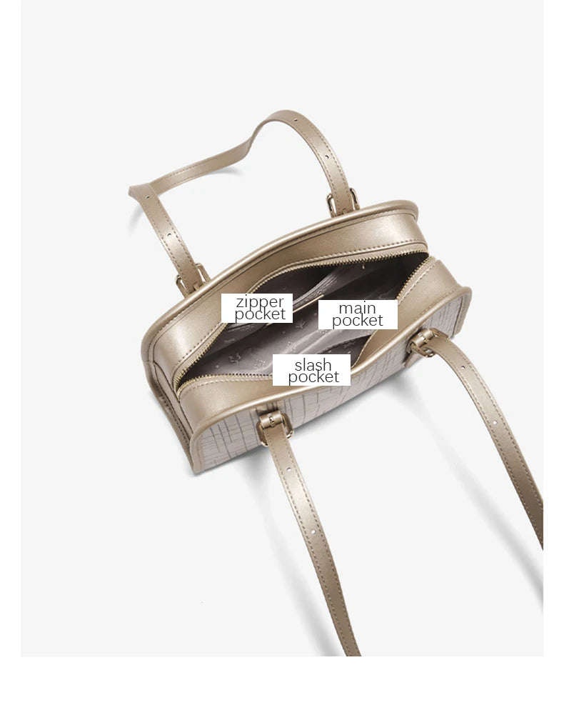 Schultertasche Aus Spaltleder Im Neuen Design Luxuriöse Satchel