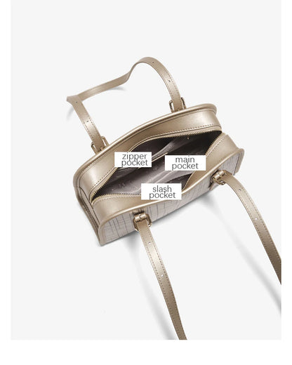 Schultertasche Aus Spaltleder Im Neuen Design Luxuriöse Satchel