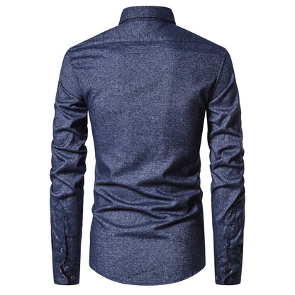 Herren Langarm Hohe qualität Designer Shirt Front Patch Brust Tasche Schlanke Taste-down Kragen Dicke Arbeit Shirts männer Kleidung