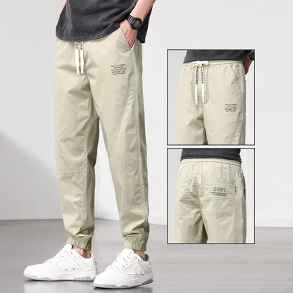 Herren Hosen im lässigen Stil mit elastischer Taille und Kordelzug
