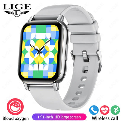 LIGE 2024 Neue Mode Smartwatch Männer 1,91 "HD Bildschirm Bluetooth Anruf Herzfrequenz Blutdruck Schlaf Überwachung Smart Uhr frauen