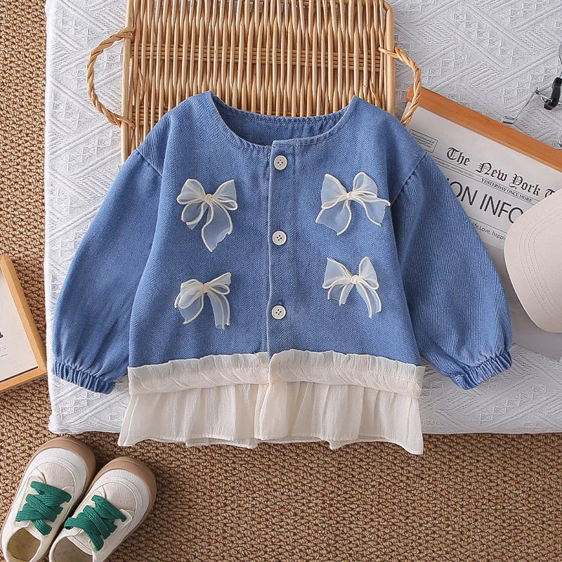 Mädchen Kleidung Set mit süßem Mantel und breiten Hosen im Koreanischen Stil