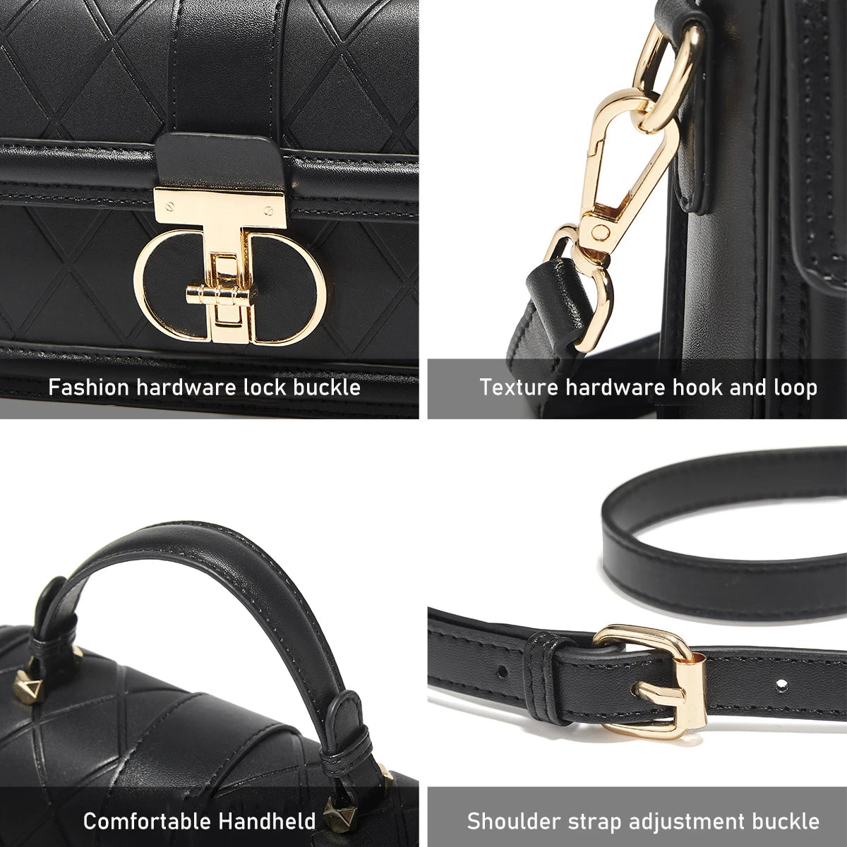 Damen Top-handle Tasche aus Split Leder mit Diamant-Gitter