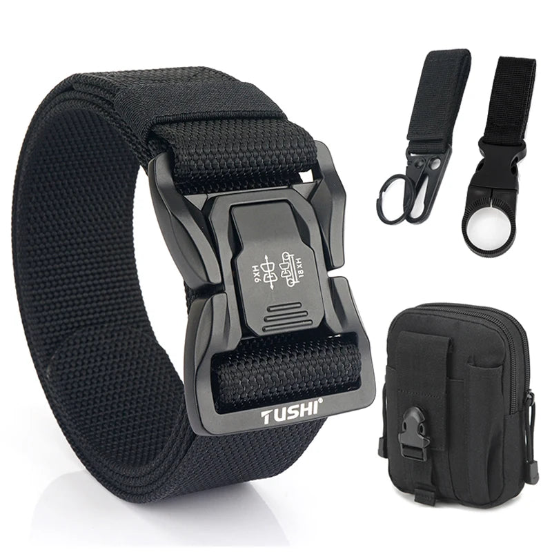 VATLTY New 4.3cm Tactical Outdoor Belt Tight Nylon Aluminum Buckle Quick Release Men's Military Belt Casual Wide Waistband Male