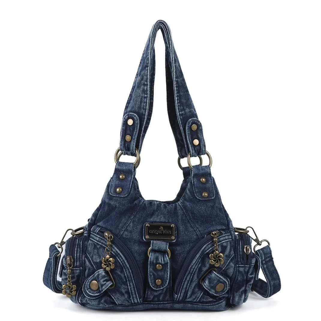 Damen-Hobo-Tasche aus Leder im Retro-Distressed Stil mit viel Stauraum und mehrfachen Innenfächern