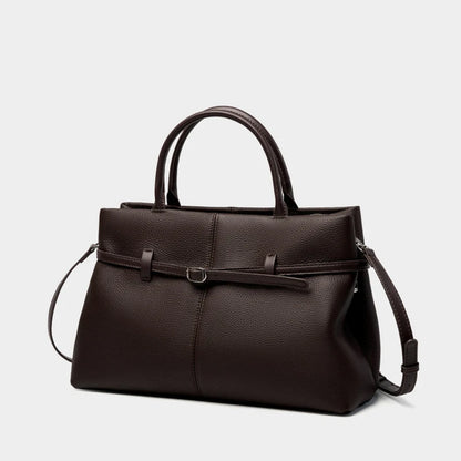 Leder-Top-Handle Tote | Vollnarbenleder Silberbeschläge