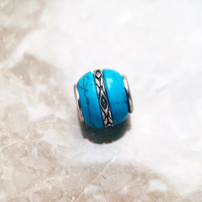 Damen-Charm-Anhänger Perlen Türkis Luxus DIY aus Sterlingsilber