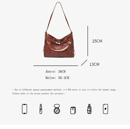 Damen-Hobo-Tasche aus PU-Leder mit Großem Stauraum für Alltag und Freizeit Geeignet als City-Tasche