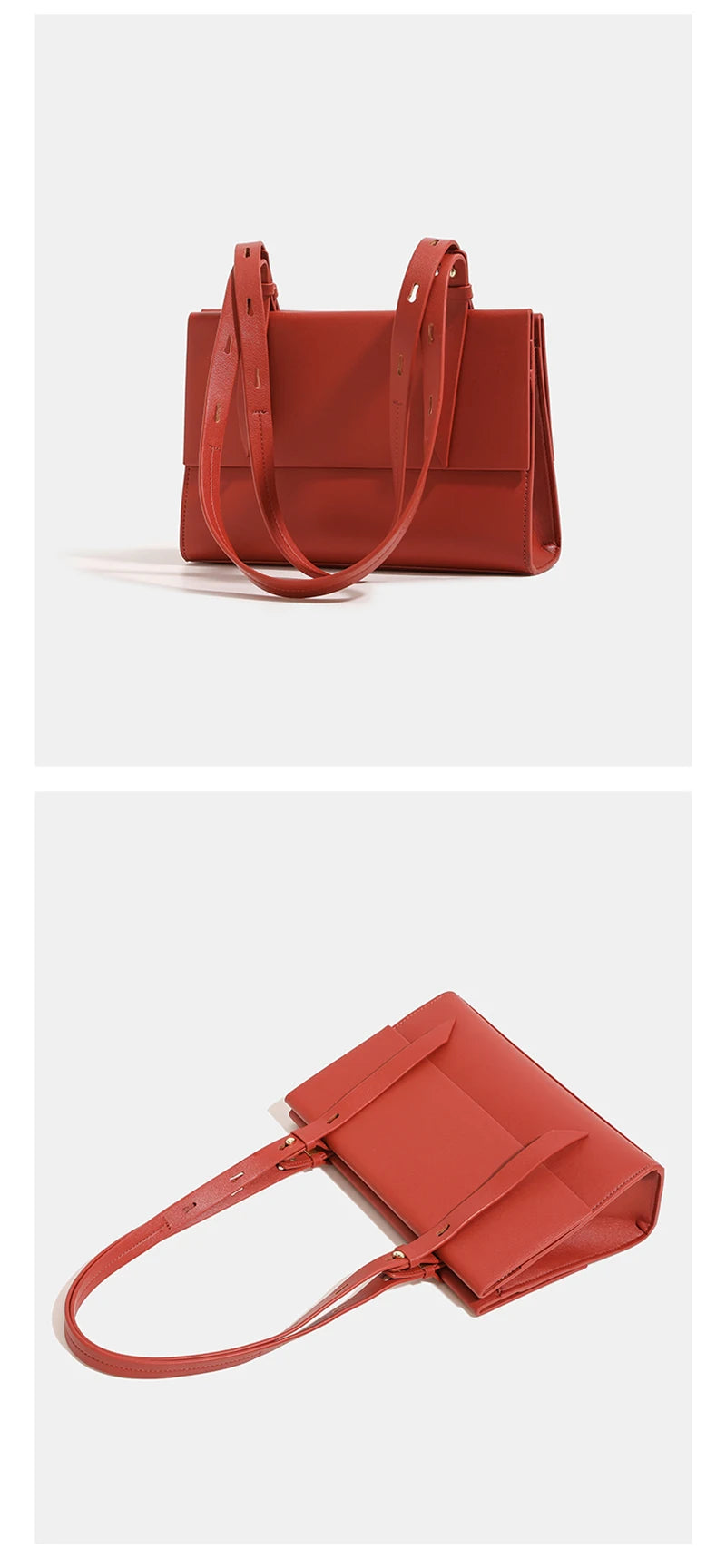 Schultertasche Aus Kuh-Spaltleder In Rot | Elegant