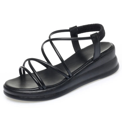 Damen Römische Sandalen Flach Riemchen Bequem