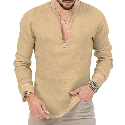 Schweres Herren-Übergrößen-Waffel-T-Shirt mit Farbblock und kurzen Ärmeln