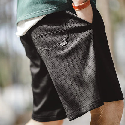 Herren Basketball Shorts aus Mesh für Sommer mit elastischem Bund und Taschen