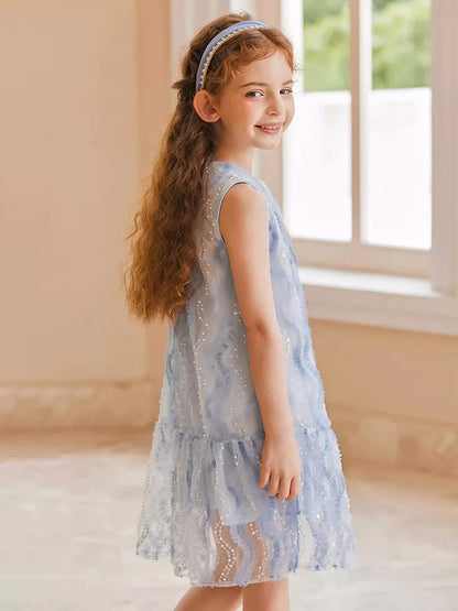 Ärmelloses Prinzessinnen-Kleid für Mädchen im chinesischen Kawaii-Stil – ideal als Blumenmädchenkleid oder für den täglichen Gebrauch