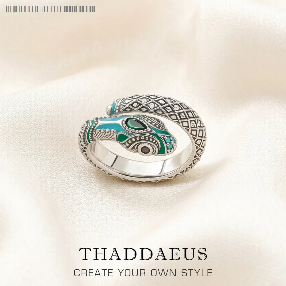 Damen-Ring Schlange mystisch Bohemia mehrfarbig aus Sterlingsilber