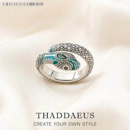 Damen-Ring Schlange mystisch Bohemia mehrfarbig aus Sterlingsilber
