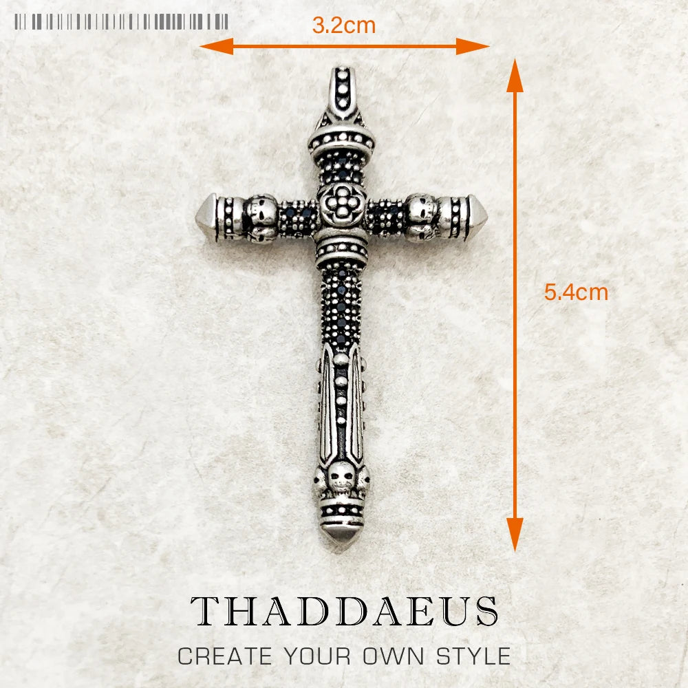 Damen-Charm-Anhänger Kreuz und Krone majestätisch aus Sterlingsilber
