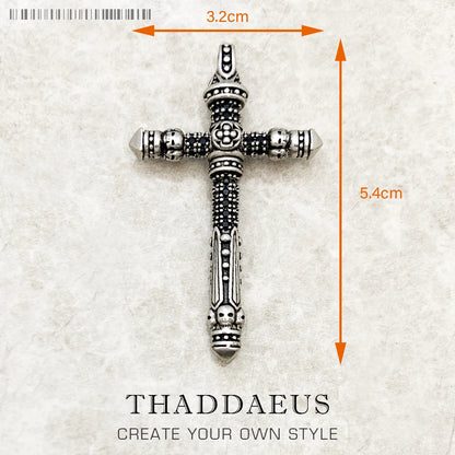 Damen-Charm-Anhänger Kreuz und Krone majestätisch aus Sterlingsilber