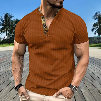 Herren-Polo-T-Shirt mit kurzen Ärmeln und Knopfleiste – große Größen, ideal für den Sommer