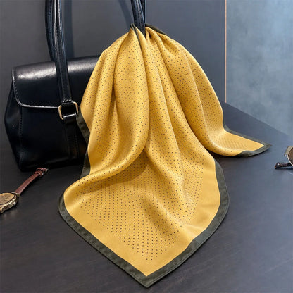 Damen Seidenschal gepunktet quadratisch Kopftuch Hijab Bandana Pashmina D