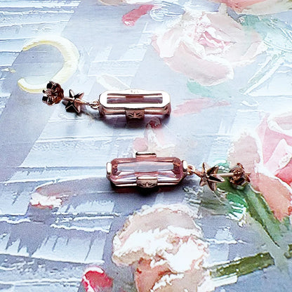 Damen-Ohrstecker Stern Roségold romantisch aus Sterlingsilber