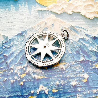 Damen-Charm-Anhänger Rad Stern Glamour trendig aus Sterlingsilber
