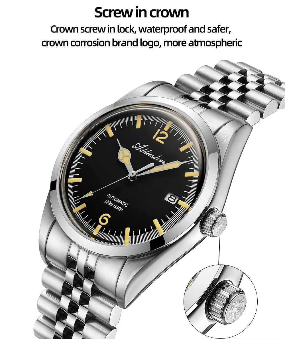 Herren-Automatikuhr mit Jubilee-Armband und Kalenderanzeige