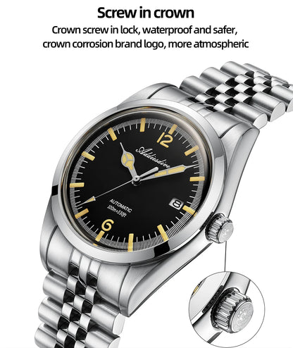 Herren-Automatikuhr mit Jubilee-Armband und Kalenderanzeige
