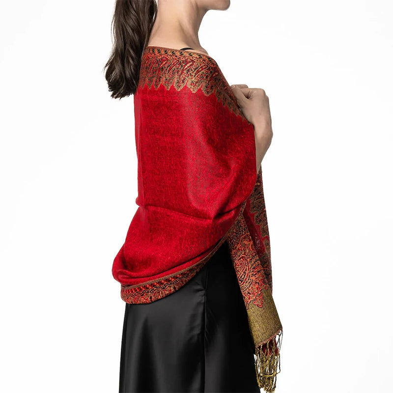 Damen Winterschal Kaschmir Plaid warm Pashmina Bandana Quaste Qualität