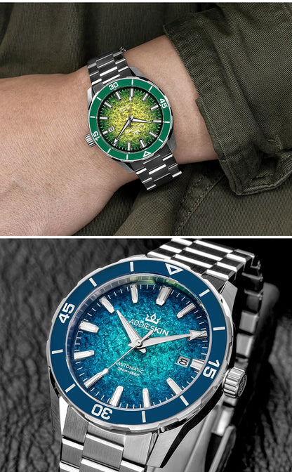 Herren-Taucheruhr mit Miyota-9015-Automatikwerk und Saphirglas