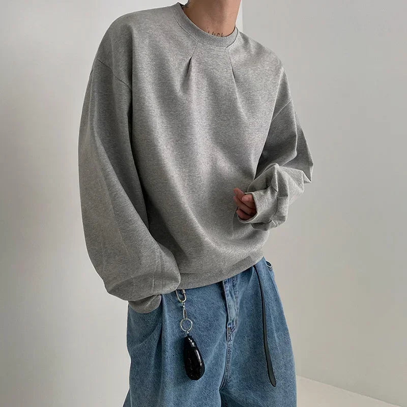 Herren Crewneck Sweatshirt im Y2K Stil mit Taschen und Kapuze