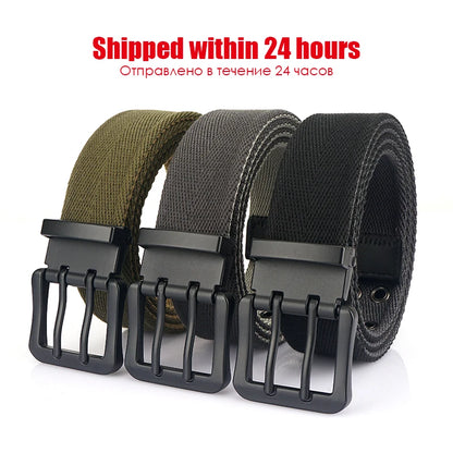 VATLY Vintage Wendegürtel Herren Canvas 38mm Doppelnadel-Schnalle Arbeit