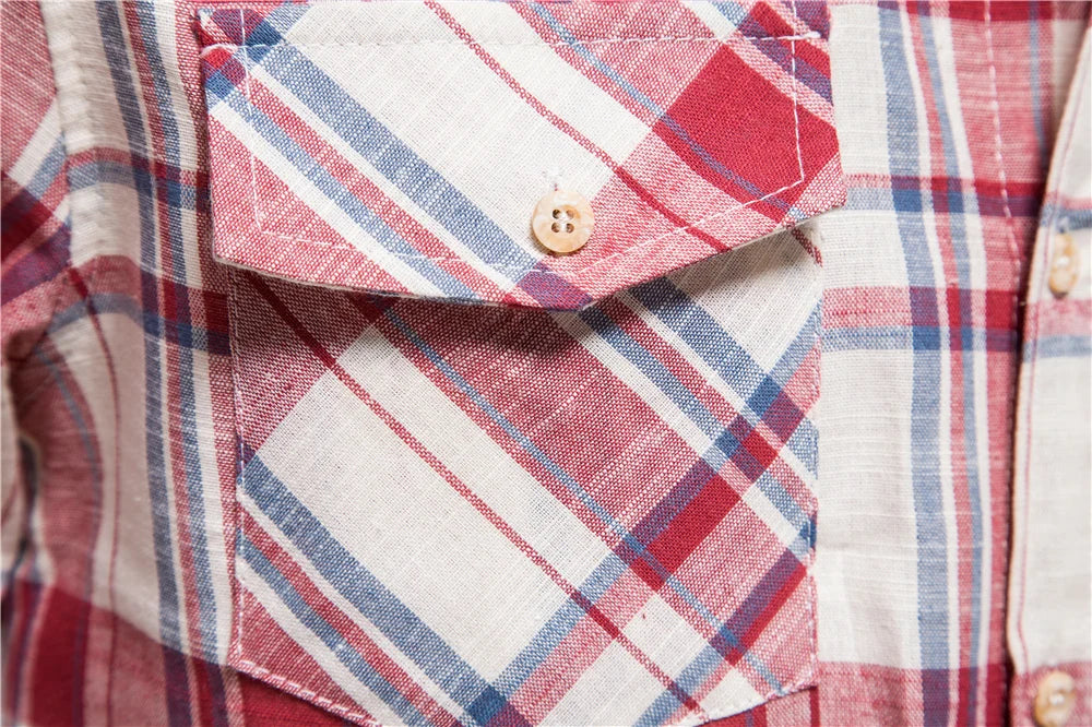 Herren Kurzarm Hemd aus Baumwolle im karierter Design für den Sommer