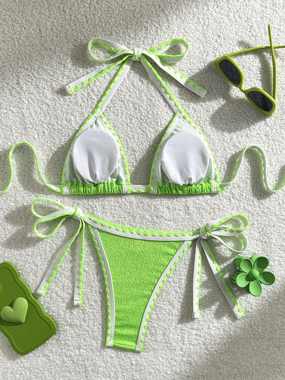 Verführerisches Damen-Bikini-Set in Unifarben – ideal für Strand und Pool