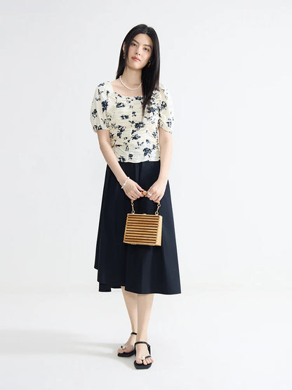 Damen-Chiffonbluse mit V-Ausschnitt und kurzen Ärmeln – sommerlich leicht und elegant fürs Büro