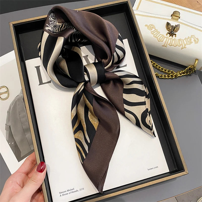 Damen Seidenschal quadratisch 70cm Halstuch Bandana Hijab Pashmina