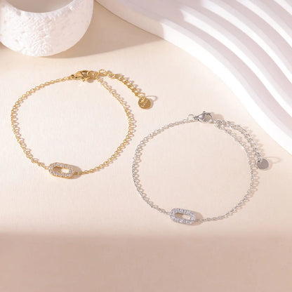 Damen-Kettenarmband mit CNC-Zirkonia aus Edelstahl