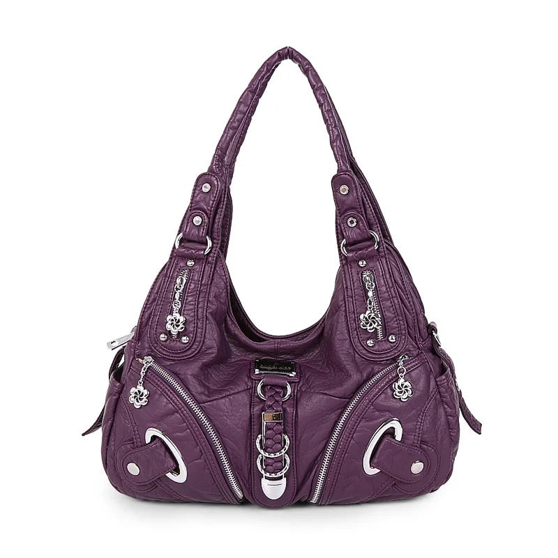 Damen-Schultertasche Großes Vintage-Tote mit Top-Handle und Großem Fassungsvermögen für Alltag