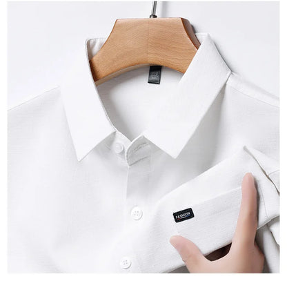 Sommerliches Herren-Kurzarmshirt in Unifarbe – modisches, lässiges Cardigan-Hemd für Jugendliche