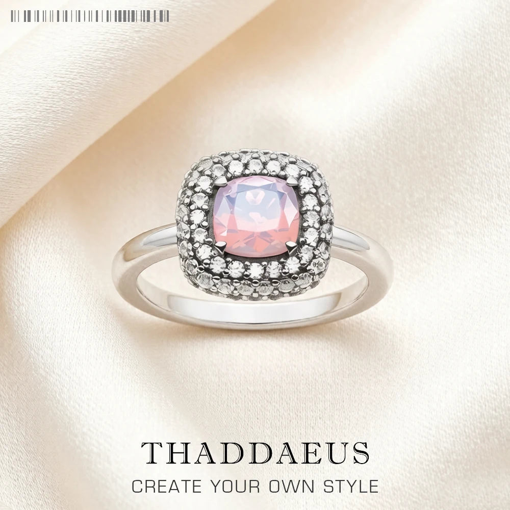 Damen-Ring schillernd Vintage klassisch aus Sterlingsilber