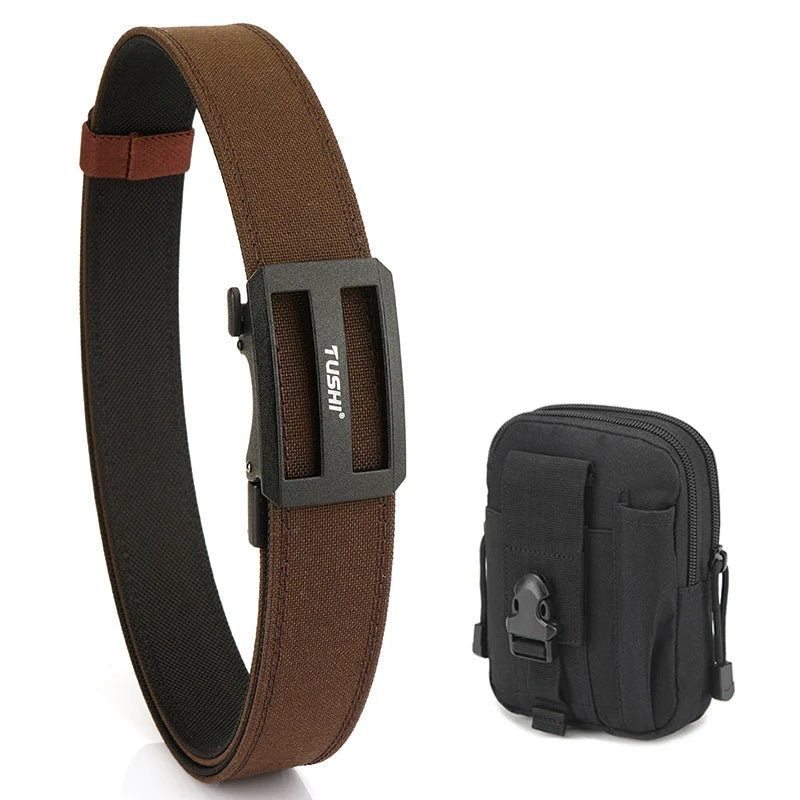 Herren-Taktischer Outdoor-Gürtel aus Nylon mit automatischer Metallschnalle und verstellbarer Länge