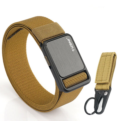Herren-Gürtel Elastisch 35 mm Breite Mit Steck-Schnalle Für Outdoor-Aktivitäten Camping